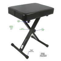 On - Stage Stands KT7800 Three - Position X - Style Keyboard Bench - 659814554393