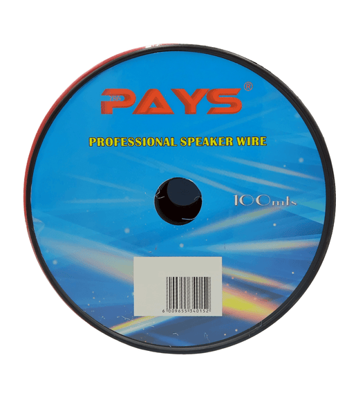 Pays WR25R1 2.5mm Twin Flex Speaker Cable (100m Roll - Red & Black) - 