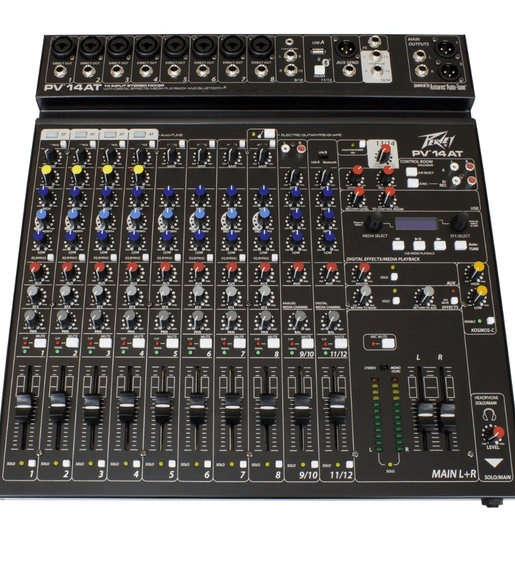 Peavey PV 14 AT 14 Channel Compact Mixer with Bluetooth and Antares® Auto - Tune - 0014367646054