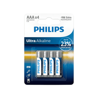 Philips LR03E4B AAA Batteries 1.5V - Pack of 4 - 8712581 550363