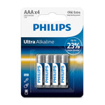 Philips LR03E4B AAA Batteries 1.5V - Pack of 4 - 8712581 550363