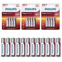 Phillips LR03P4B/10 AAA Alkaline Batteries 1.5v - Box of 12 Batteries - 8712581 549824