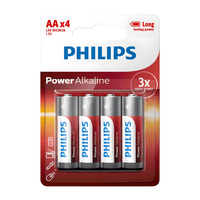 Phillips LR6P4B/10 AA Alkaline Batteries 1.5V - 4 Pack - 8712581549916