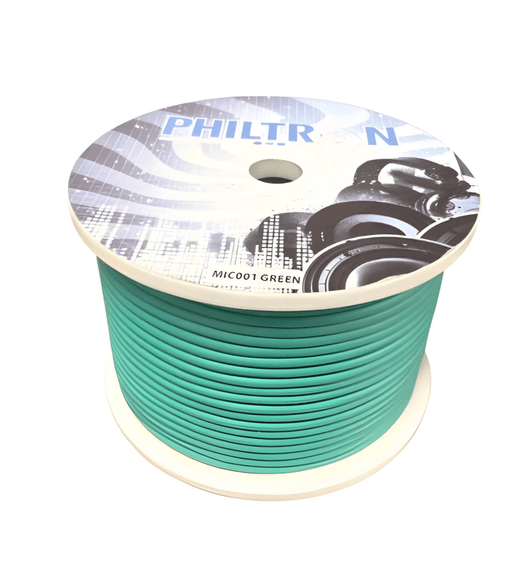 Philtron MIC001GREEN Microphone Cable Dual Screen balanced 100M Roll Green - 