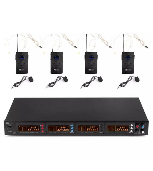 Power Dynamics PD504B Quad Lapel UHF Wireless Microphone System 863–865MHz - 