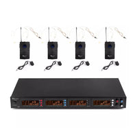 Power Dynamics PD504B Quad Lapel UHF Wireless Microphone System 863–865MHz - 