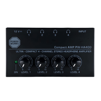 PowerWorks HA400 Compact Headphone Amplifier - 4 Channel - Black - 