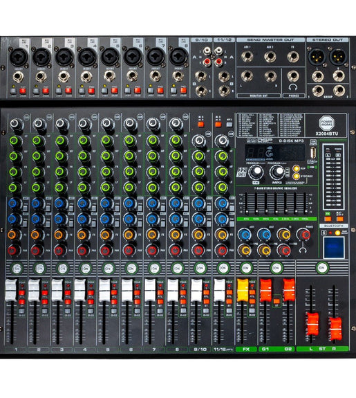 PowerWorks X2004BT - USB 8 Mono and 2 Stereo Channel Analogue Mixer - 
