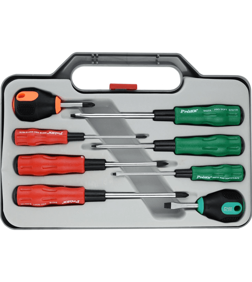 Proskit 1PK-9401 8-Piece Pro-Soft Heavy-Duty Screwdriver Set - 4710810389184