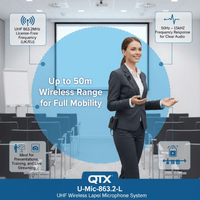 Qtx - U - Mic - 863.2 - L Usb Lapel Mic Uhf Wrls System 863.2Mhz - 5015972208922