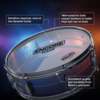 Remo EN - 0318 - BD 18″ Diplomat Clear Drumhead - 757242144367