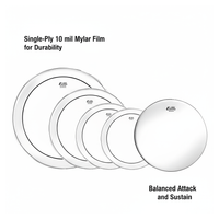 Remo EN - BA12 - PP Encore Ambassador & Pinstripe Tom Drumheads 5 Pack - 757242449813