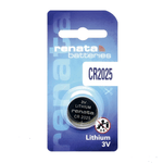 Renata CR2025 Lithium Coin Cell Battery - Pack of 1 - 5052494000689