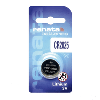 Renata CR2025 Lithium Coin Cell Battery - Pack of 1 - 5052494000689