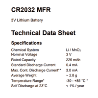 Renata CR2032 Lithium Coin Cell Battery - Pack of 1 - 785618147741