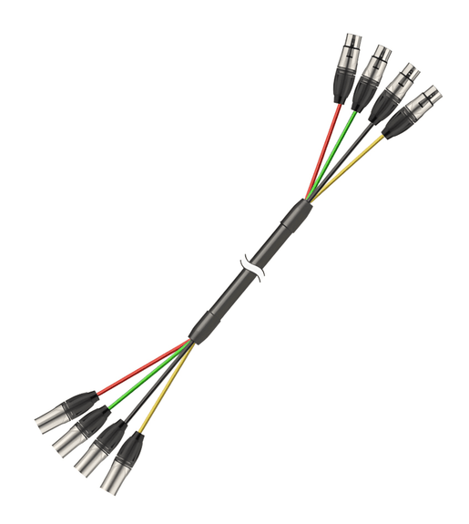 Roxtone MSL4CL0030 Extension Microphone Cable 4 XLR Male - 4 XLR Female 3M - 