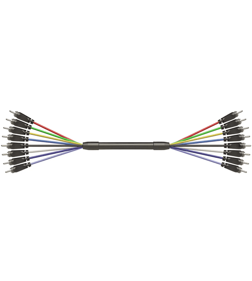 Roxtone MUC009L9 8-Channel RCA Male to 8-Channel RCA Male Audio Snake Cable - 9m - 
