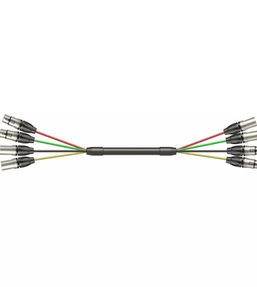 Roxtone MUC400L3 4-Channel XLR Male-Female Link Cable - 3m - 