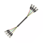Roxtone MUC410L3 4 - Way XLR Male to 4 - Way XLR Female Multicore Extension Cable (3 Meters) - 