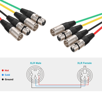 Roxtone MUC410L6 Extension Cable 4 XLR Male - 4 XLR Female 6m - 
