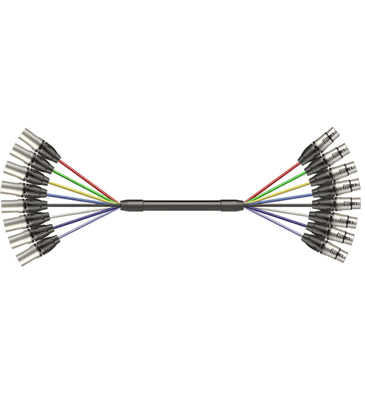 Roxtone MUC840L6 8-Channel XLR Male to 8-Channel XLR Female Snake Cable - 6m - 