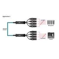 Roxtone PS4M Cat Snake Splitter, 4 Channel XLR Male To Ethercon Network Cable - 6974862549813