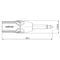 Roxtone RA2XMJM XLR Male to 6.35mm Mono Jack Adapter - 6974435412162