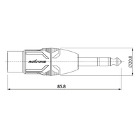 Roxtone RA3XFJM Adapter 6.3mm Stereo Male Plug - XLR Female Socket - 6974435412155