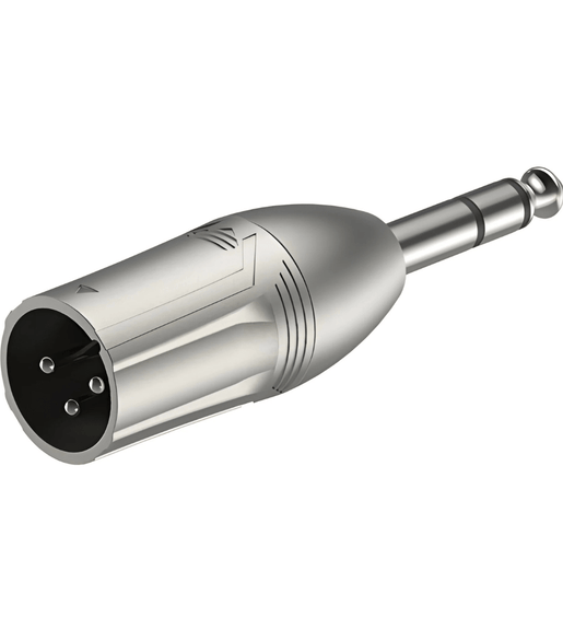 Roxtone RA3XMJM 6.3mm Stereo Jack (TRS) Male to 3 - Pin XLR Male Audio Adapter - 6974435412179