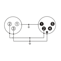 Roxtone RA5XF3X 5 - Pin XLR Female to 3 - Pin XLR Male Adapter - 