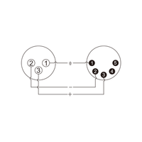 Roxtone RA5XM3XF 5 - Pin XLR Male to 3 - Pin XLR Female Adapter - 