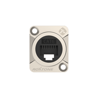 Roxtone RAE8FD-C6 CAT6 D-Series Shielded Panel Mount RJ45 Socket (Nickel Shell) - 6974435412438