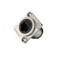Roxtone RAE8FD-C6 CAT6 D-Series Shielded Panel Mount RJ45 Socket (Nickel Shell) - 6974435412438