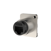 Roxtone RAE8FD-C6 CAT6 D-Series Shielded Panel Mount RJ45 Socket (Nickel Shell) - 6974435412438