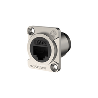 Roxtone RAE8FD-C6 CAT6 D-Series Shielded Panel Mount RJ45 Socket (Nickel Shell) - 6974435412438