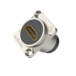 Roxtone RAH14D HDMI 1.4 Feed - Through Chassis Adapter - Nickel Plated Shell - 