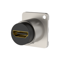 Roxtone RAH14D HDMI 1.4 Feed - Through Chassis Adapter - Nickel Plated Shell - 