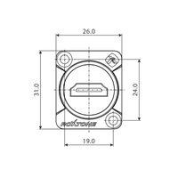 Roxtone RAH20D HDMI 2.0 D-Size Chassis Mount Adapter (V2) - 6974435412414