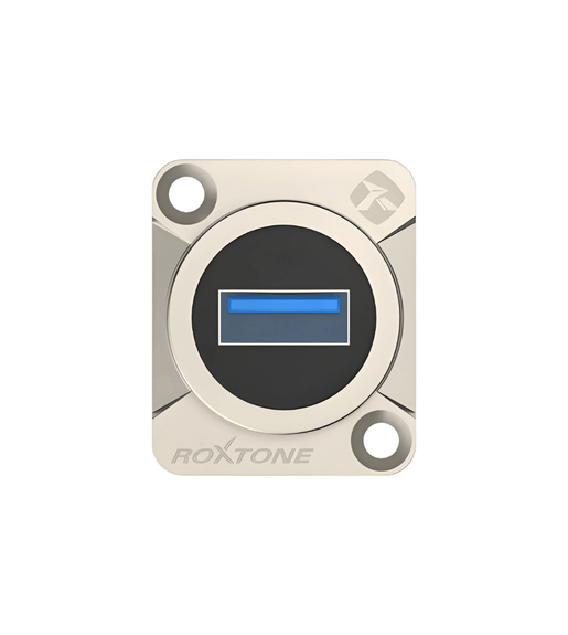 Roxtone RAU3D USB 3.0 (Type - A to Type - A) Through Chassis Connector - Nickel Plated Shell - 6974862541664