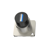 Roxtone RAU3D USB 3.0 (Type - A to Type - A) Through Chassis Connector - Nickel Plated Shell - 6974862541664