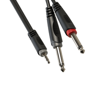 Roxtone RAYC130L3 Samurai Series 3.5mm Stereo Jack - 2 x 6.35mm 3 Meters - 6974435411967