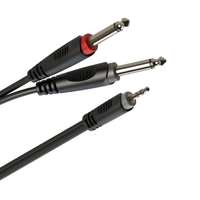 Roxtone RAYC130L3 Samurai Series 3.5mm Stereo Jack - 2 x 6.35mm 3 Meters - 6974435411967