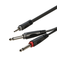 Roxtone RAYC130L3 Samurai Series 3.5mm Stereo Jack - 2 x 6.35mm 3 Meters - 6974435411967