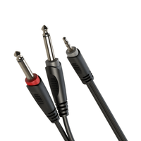 Roxtone RAYC130L3 Samurai Series 3.5mm Stereo Jack - 2 x 6.35mm 3 Meters - 6974435411967