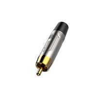 Roxtone RF2C - NG Heavy - Duty RCA Male Connectors (Red & Black Nickel Plated Pair) - 6974862546775