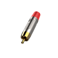 Roxtone RF2C - NG Heavy - Duty RCA Male Connectors (Red & Black Nickel Plated Pair) - 6974862546775