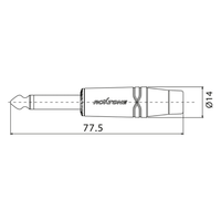 Roxtone RJ2PP-NN 6.35mm Mono Jack Nickel Plated - 6974435412063