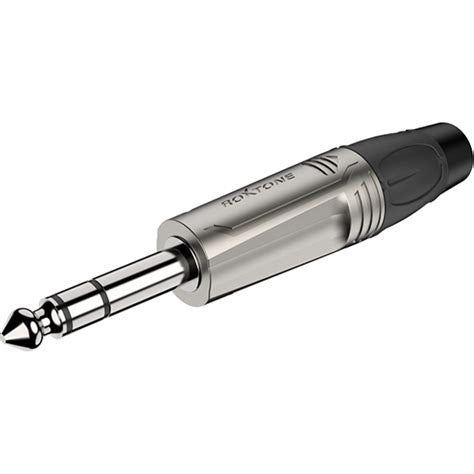Roxtone RJ3P - NN 6.3mm Stereo TRS Jack Plug – Nickel Housing & Contacts - 