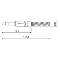 Roxtone RJ3PP - NN 6.3 mm Stereo Plug with nickel - plated shell and contacts - 6974862542111