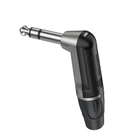 Roxtone RJ3RP‑NN 6.35 mm Right‑Angle Stereo Plug Connector - 6974435412094